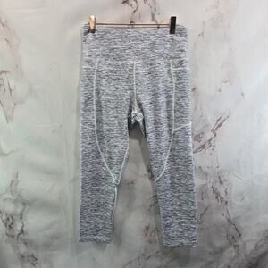 Zyia Leggings Womens 6 8 Gray Crop Capri High Rise Light Pockets Spacedye Level